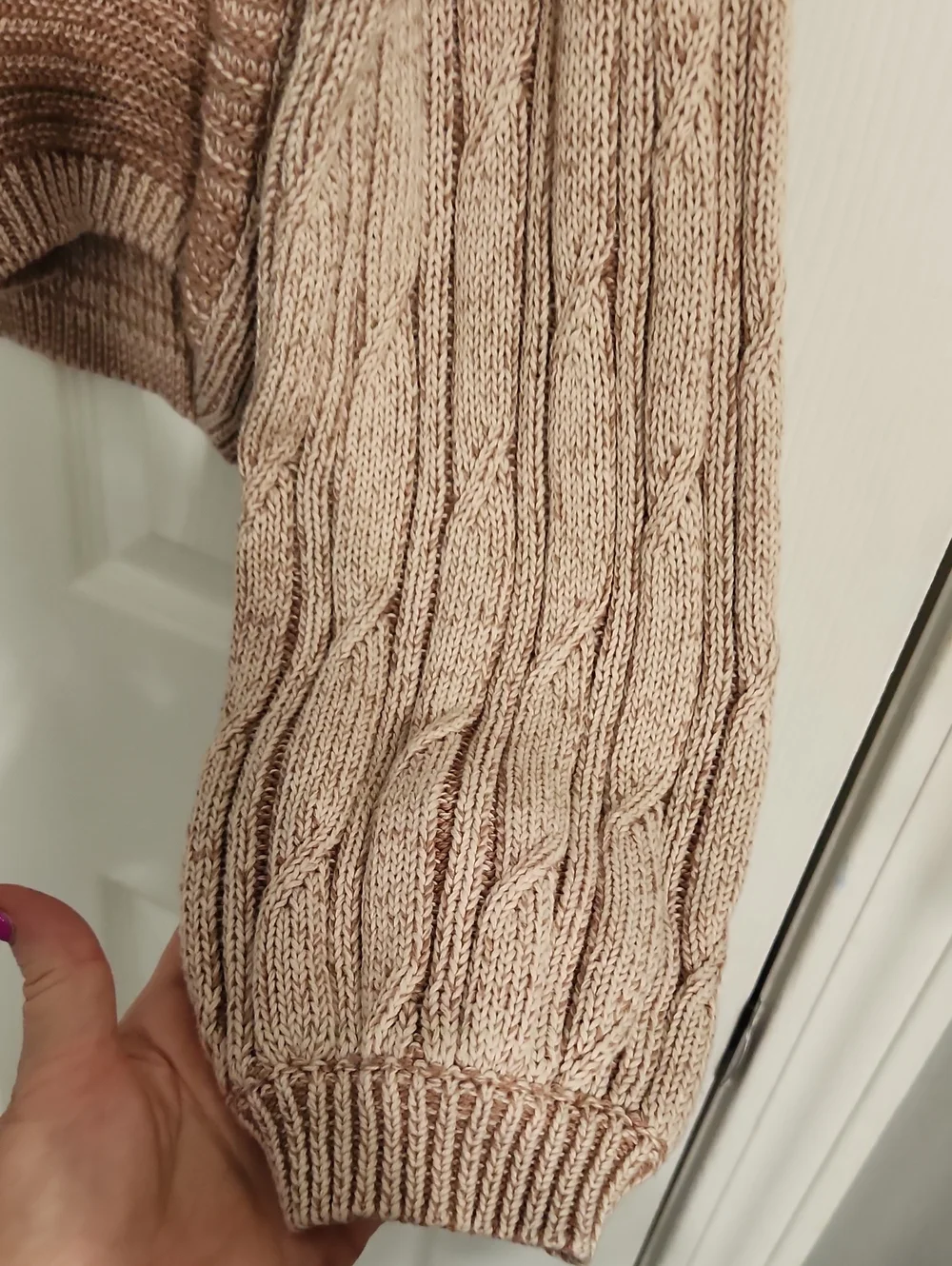 NWOT. Free People When It Rains V-neck Sweater Sz. Medium In Toast Combo